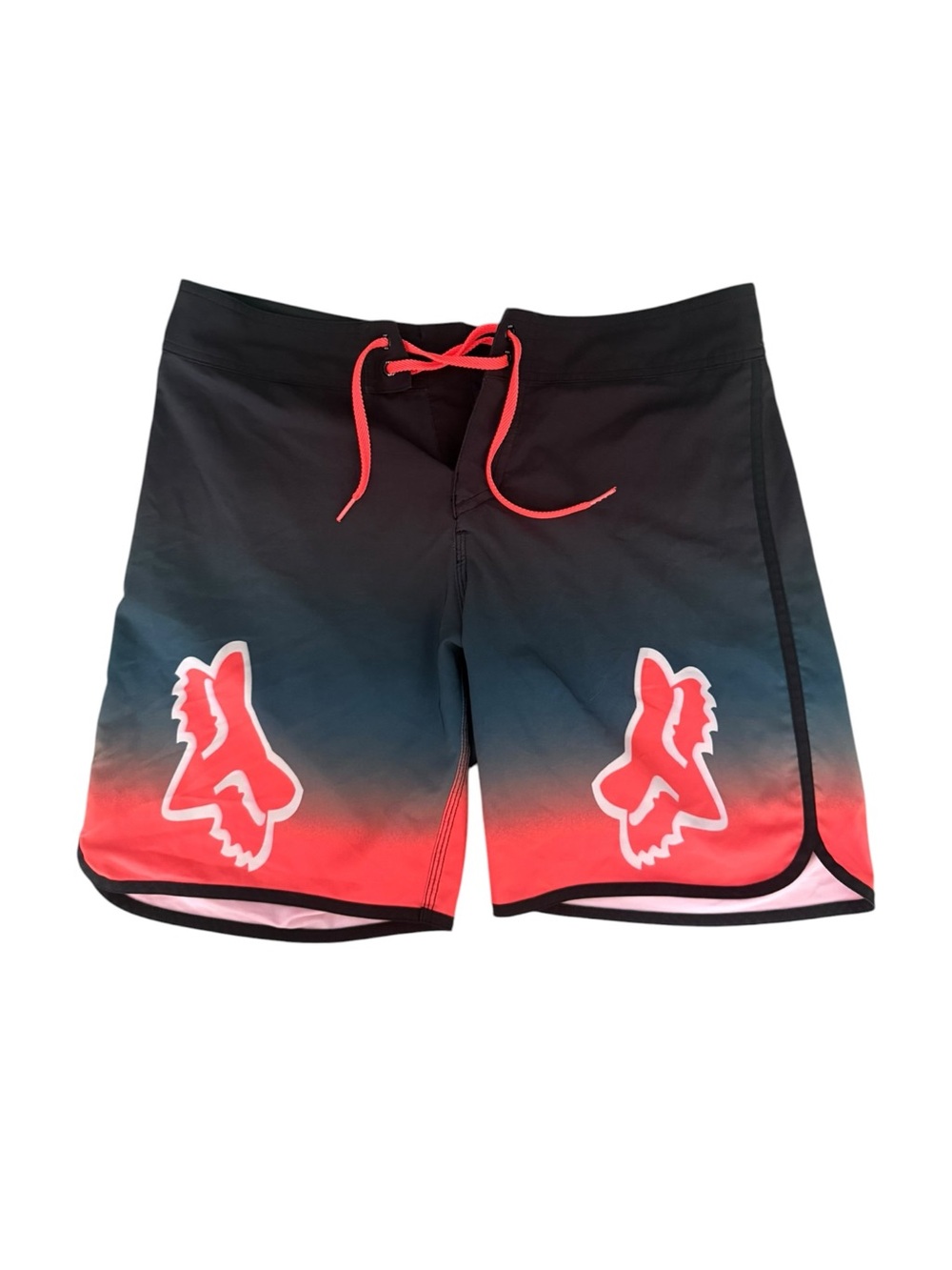Fox Racing Board Shorts Mens Size 29 Swim Trunks Black Large Logo Y2K Motorcross